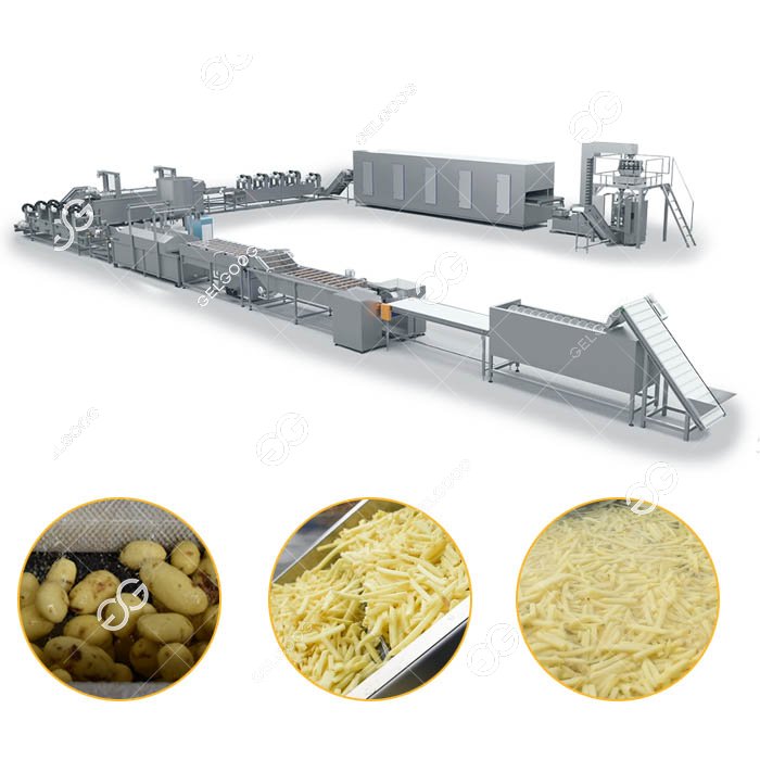 Ligne de production de frites surgelées entièrement automatique d'une capacité de 1 000 kg/h