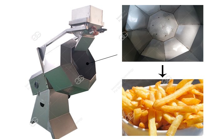 Machine à assaisonner les frites octogonales