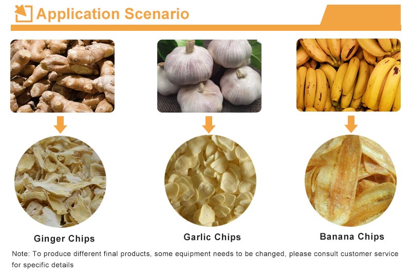 Machines de traitement des chips de gingembre