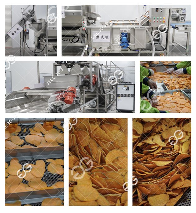 organigramme du processus de la ligne de friture sous vide de chips de patates douces